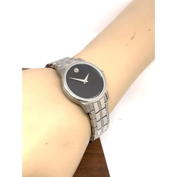 Movado Women\'s Watch 0607537 Museum Swiss Quartz Black Dial Silver Steel 28mm main image 12